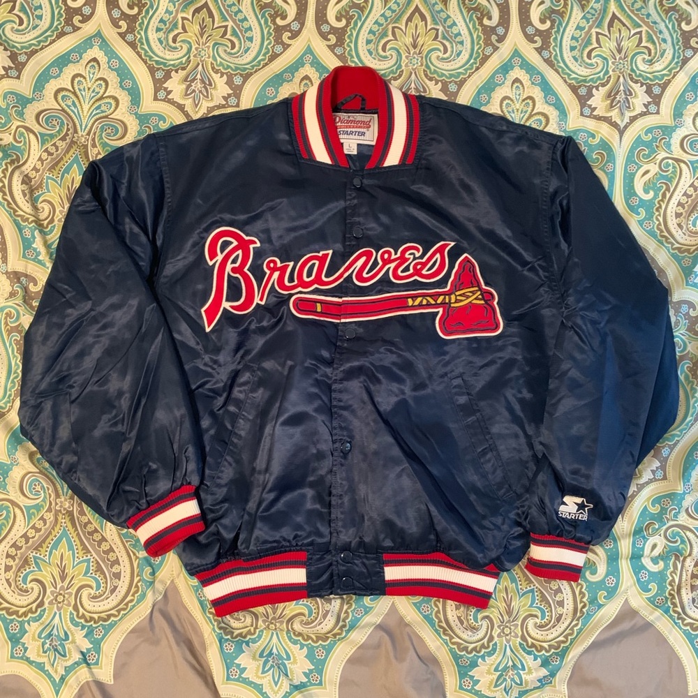 Vtg Starter Atlanta Braves Satin Jacket ⚾️